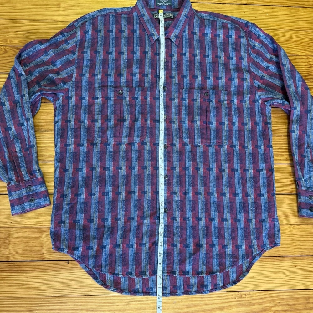 Vintage Levi Strauss Sutter Creek Cotton Flannel Plaid Button Up Shirt Large Red - Picture 10 of 13